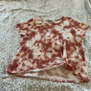 NWOT Almost Famous Burnt Orange and White Tie-Dye Short Sleeve Plus size 2X